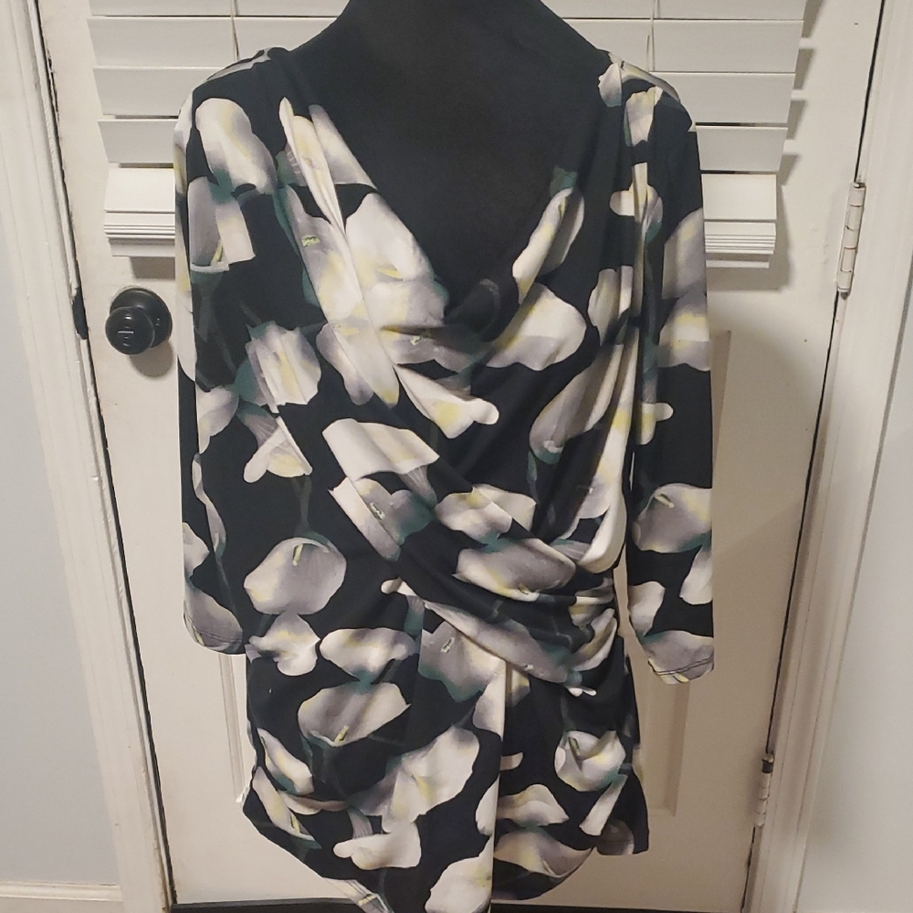 Worthington Floral Wrap Top